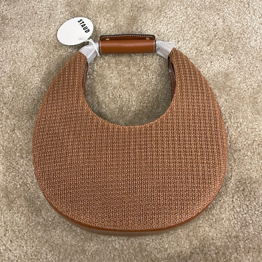 STAUD Brown Woven Bag